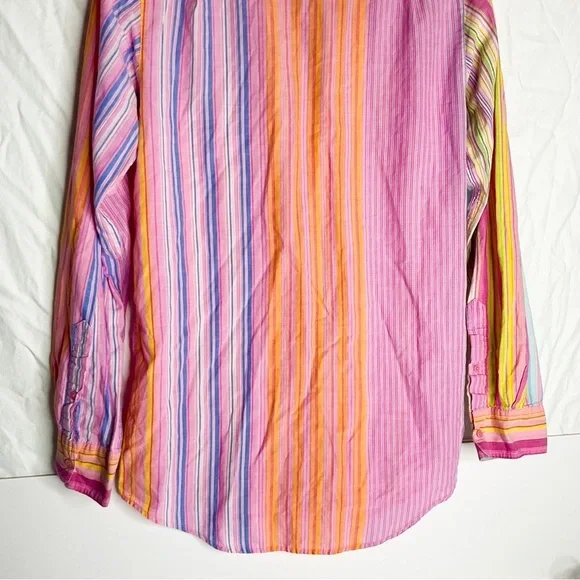 Vintage PINK Victoria’s Secret Striped Button Down Shirt Small - Picture 12 of 15
